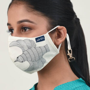 THE HOMECOMING GOND ART HAND PAINTED RE-USABLE MASK