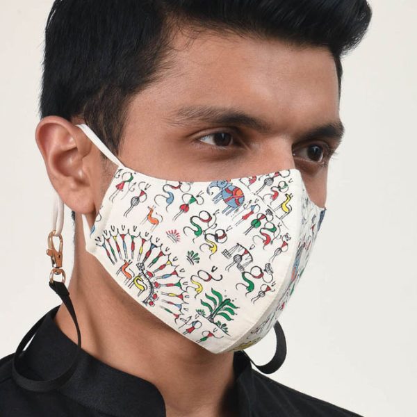 THE RAJA PARBA SAURA PAINTINGS HAND PAINTED RE-USABLE MASK