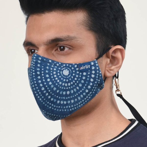 HELIX BAGRU BLOCK PRINTED RE-USABLE MASK