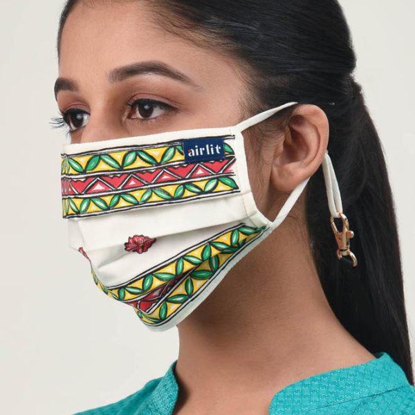 GRACE MADHUBANI HAND PAINTED RE-USABLE MASK