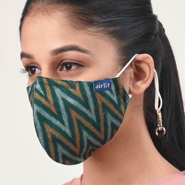 CHEVRON IKAT HAND WOVEN RE-USABLE MASK