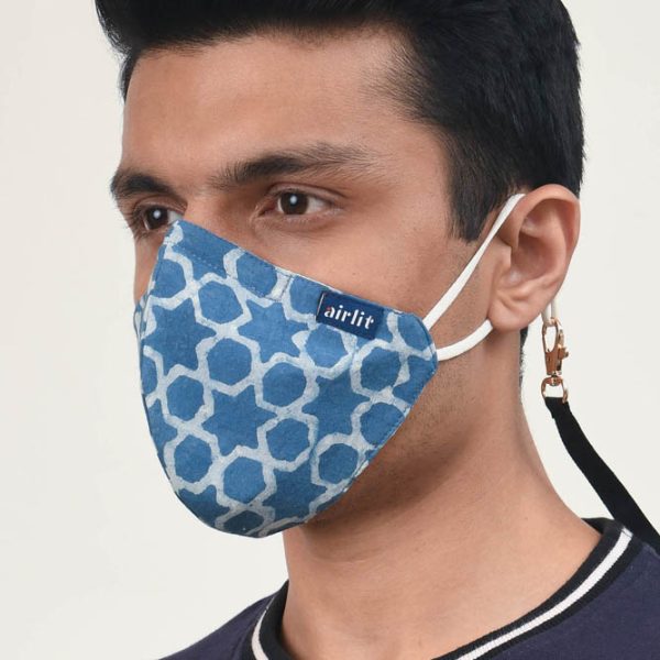 ASTRAL BAGRU BLOCK PRINTED RE-USABLE MASK