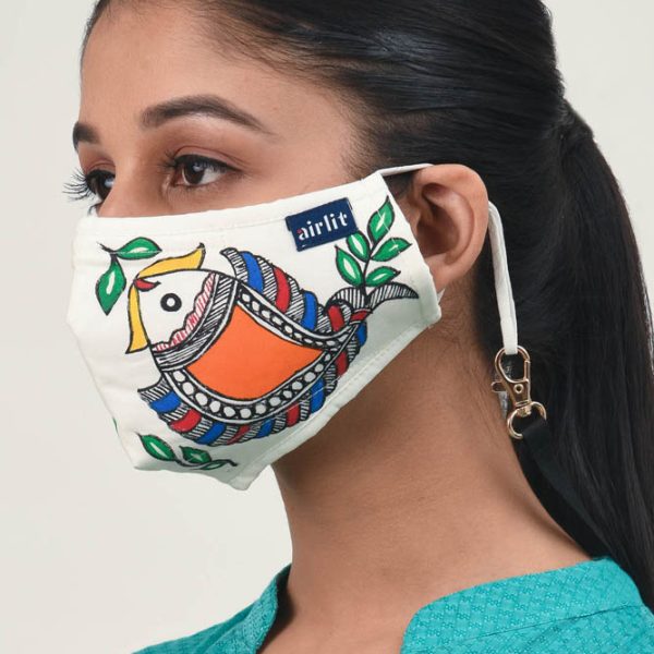 EVOLUTION MADHUBANI HAND PAINTED RE-USABLE MASK