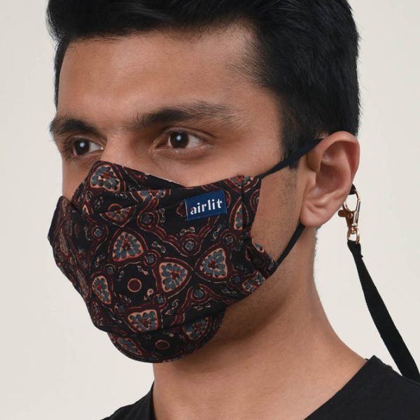 THE STEMMERY AJRAKH BLOCK PRINTED RE-USABLE MASK