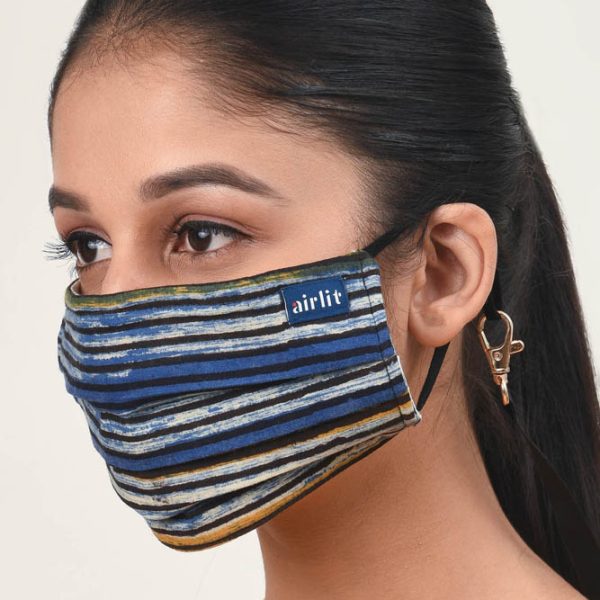 LINEAR BAGRU BLOCK PRINTED RE-USABLE MASK