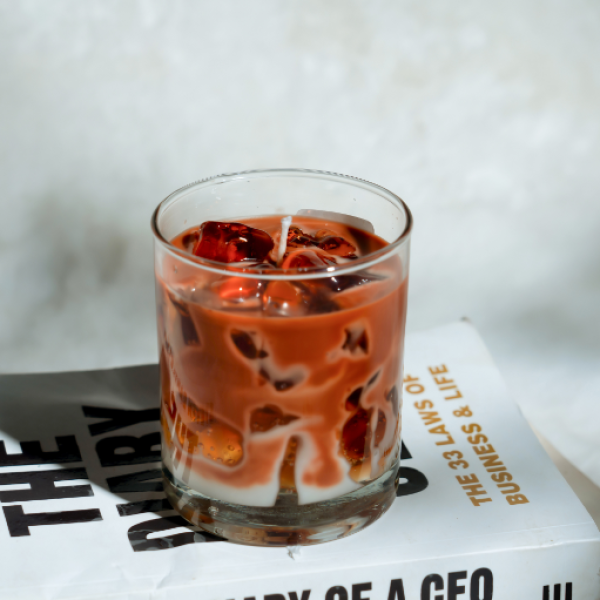 Choco Swirl – Hand-Poured Soy Wax Glass Candle with Swirl Design